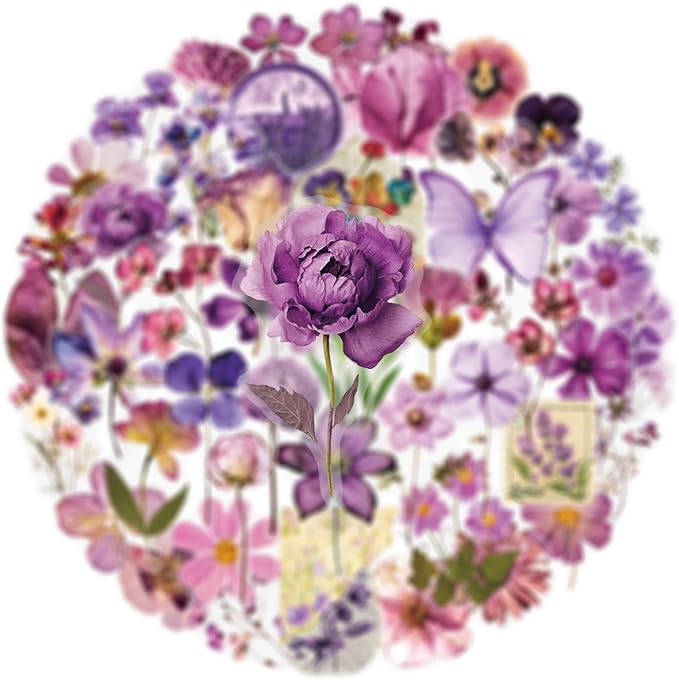 Transparent Flora Scrapbook Stickers Aesthetic Flowers Stickers | Transparent & - Image 3