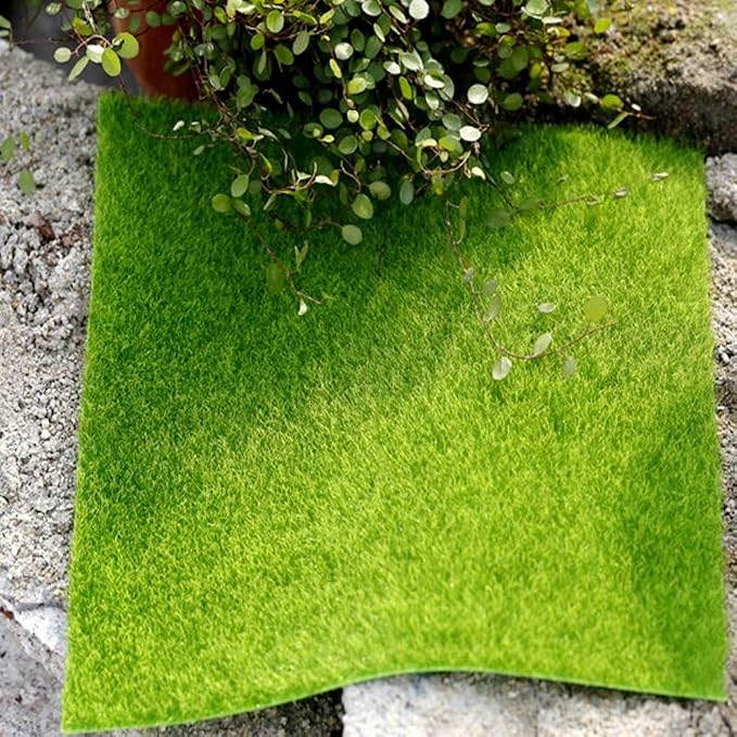 KISEER 6 Pack Fairy Garden Grass 12 x 12 Inches Miniature Artificial Craft Grass - Image 6