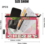 Red Cherry Print Pencil Pouch for 3 Ring Binder, 2 Pack Waterproof Pencil Bags - Image 3