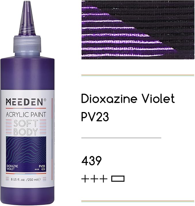 MEEDEN Soft Body Acrylic Paint: Purple Lake Matte Finish - 250ml/8.45oz Bulk - Image 2