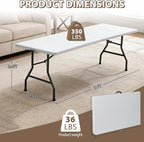 SUPER DEAL 8FT Folding Picnic Table - Image 3