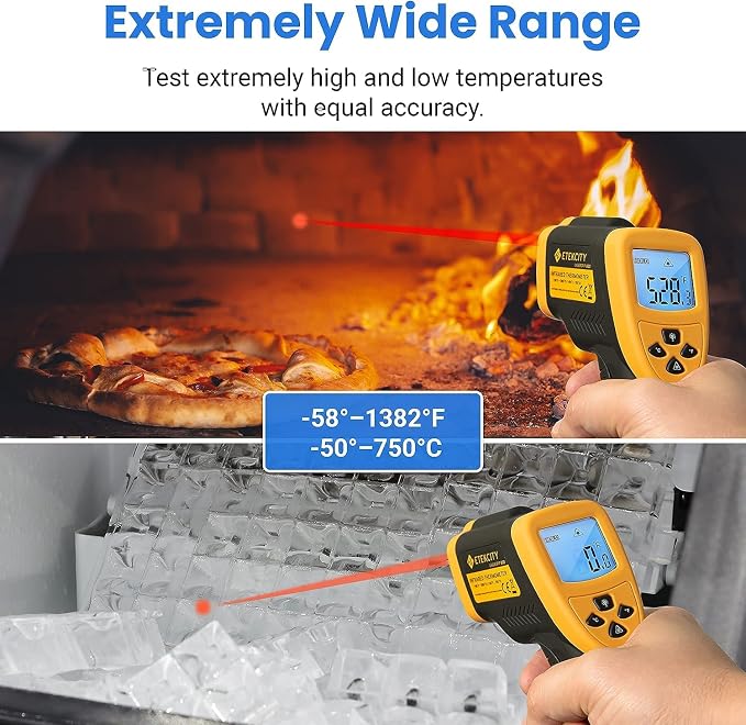 Etekcity Infrared Thermometer Laser Temperature Gun, -58℉~1382℉, D:S 16:1 | - Image 4