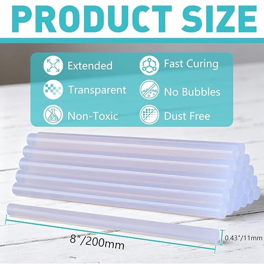 Phinus 20 Pack Hot Glue Sticks, EVA Clear Glue Gun Sticks, Hot Glue Gun Sticks - Image 2