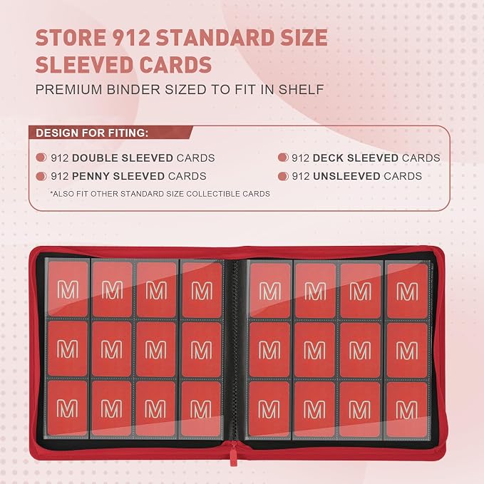 Premium Card Binder 12 Pocket for 720 Pockets Trading Card Binder, PU Zipper - Image 3