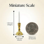 3PCS Vintage Miniature Candlesticks Set 1:12 Scale Metal Base Candle Holder - Image 2