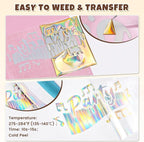 Holographic Gold Metallic Foil Heat Transfer Vinyl, Chrome HTV Easy to Cut & - Image 2