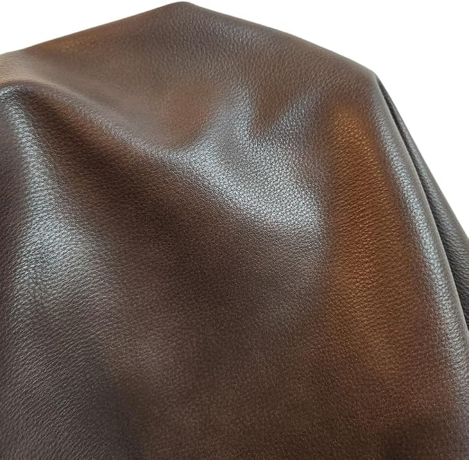 NAT Leathers | Cacao Brown Pebblegrain 2 Tone Fenice Soft Faux Vegan Leather PU - Image 6