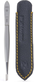 GERMANIKURE Slanted Tweezers in Leather Case by GERMANIKURE