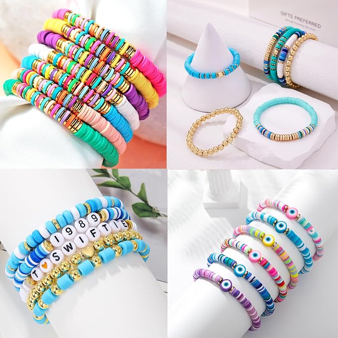 2880pcs Polymer Clay Beads Bracelet Making kit, Cute Fun Beads Sport Ball Fruit - Image 6