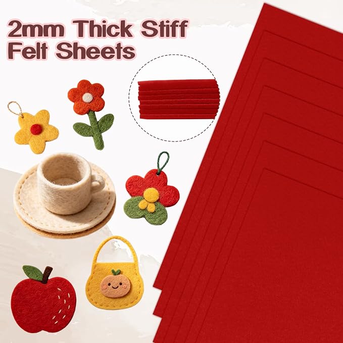 Luomorgo 8 Pcs 8 x 12 Inch Stiff Felt, 2mm Thick, - Image 2