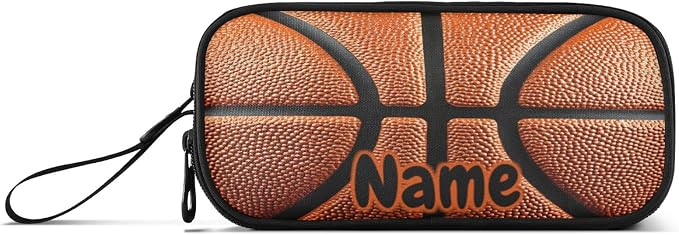 Custom Basketball Ball Skin Pencil Case Box Boys Girls Personalized Name Large - Image 6