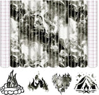 Tintnut Flame Pattern Permanent Vinyl 8 Sheets 12x10in White Adhesive Vinyl | by Tintnut