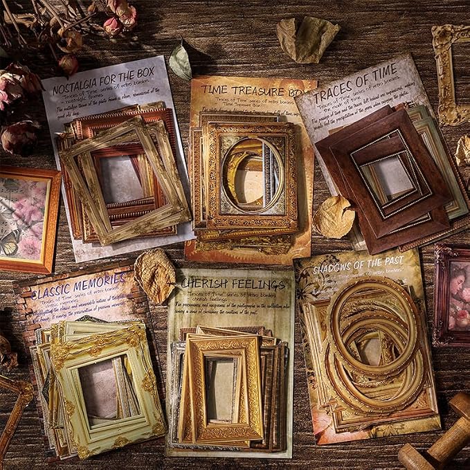 180 Pieces Vintage Scrapbook Picture Frame Cutouts Paper Stickers - Image 4