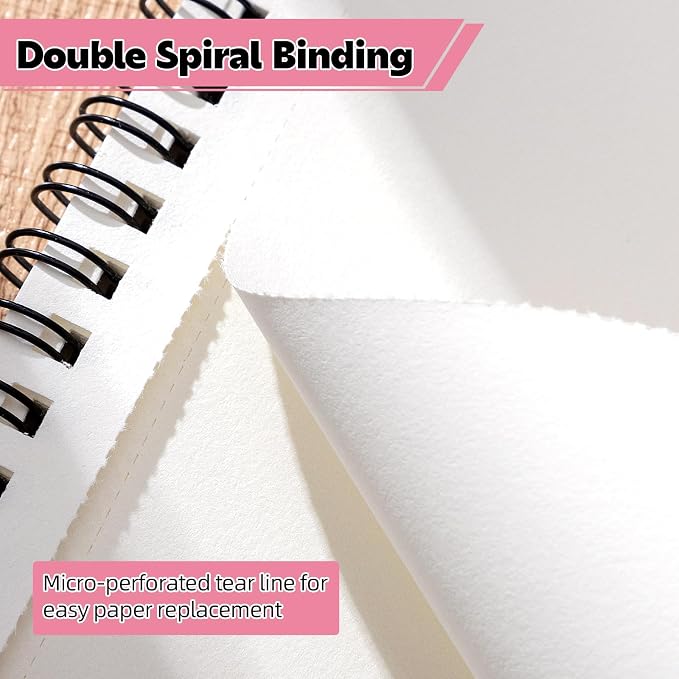 4 Pack Sketch Book, 8.5 x 11Inch Sketchbook, 68lb/100gsm Spiral Bound Sketch Pad - Image 3