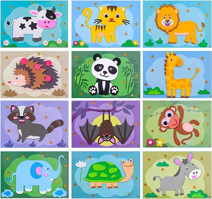 3D EVA Foam Stickers for Toddlers 12PCS Sticky Foam DIY Craft Preschool Art by Lovyan