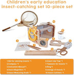 Wooden Insect Observation Kit for Kids, Insect Habitat Cage, Butterfly Net - Image 2