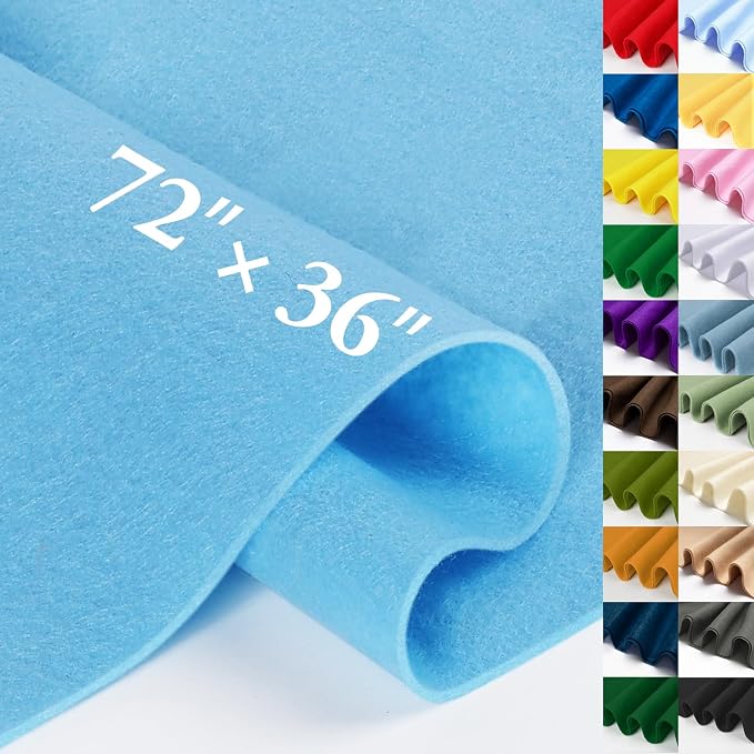 Sky Blue Fabric Sheet 72" X 36", 1.4mm Thick Large Soft Durable Flexible Craft by MITINU