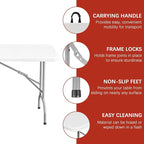 Elevon 6FT Folding Tables – Heavy Duty Portable Foldable Table - Image 4