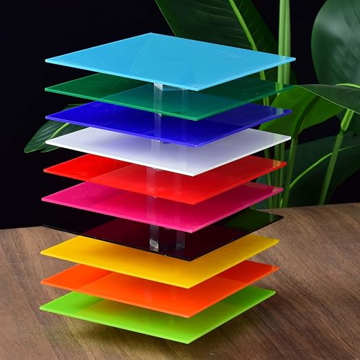 8x8 Inch Colored Acrylic Sheets, 10-Color Variety Pack, 3mm Cast Acrylic Blanks - Image 7