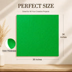 Kelly Green Large Felt Fabric 36" x 36", 1mm Stiff Felt Sheet, Nonwoven Fabric - Image 3