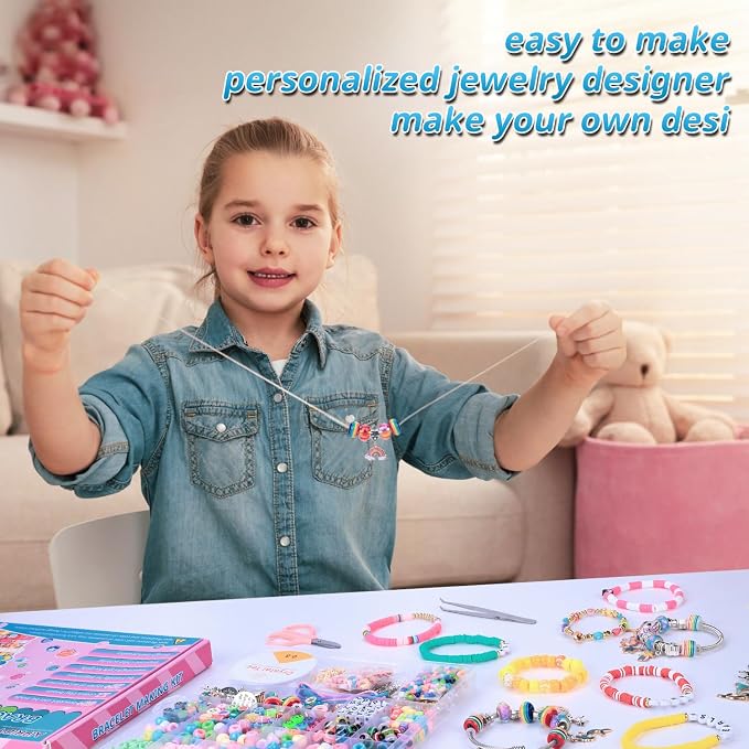 AIPRIDY 3600 Pcs Girls Toys Bracelet Making Kit, Unicorn/Mermaid Jewelry - Image 6
