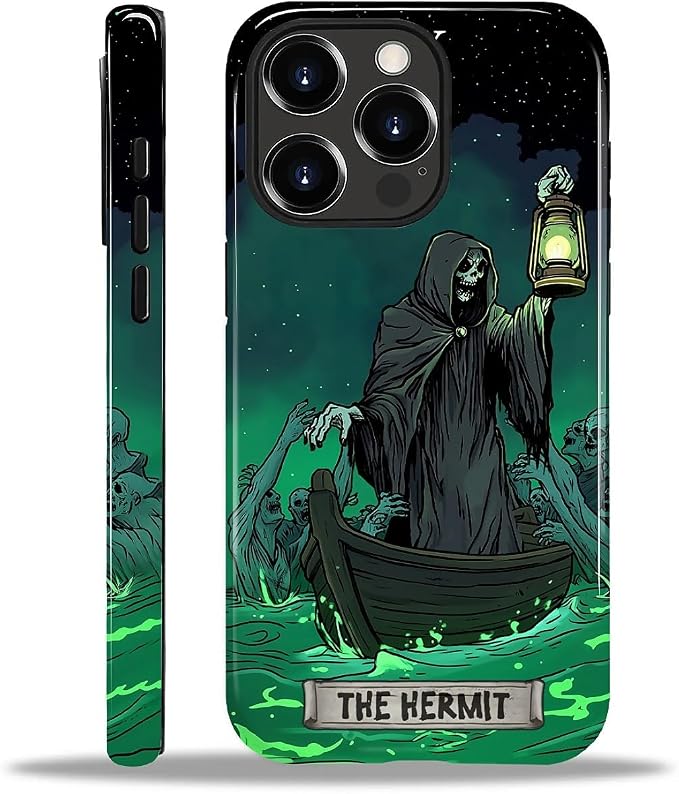 ZHEGAILIAN Case for iPhone 14 Pro Max, The Hermit Night Skull Durable by Home