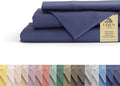 Linen Home 100% Cotton Percale Sheets King Size, Dark Blue, Deep Pocket by LINENHOME