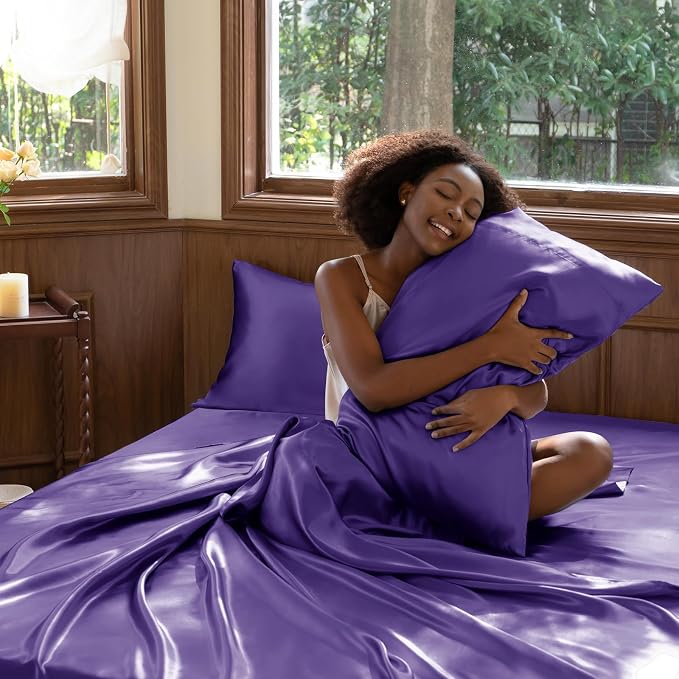 CozyLux Satin Sheets King Size Sheet Set - Image 7