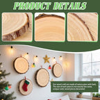 FSWCCK 2 Pack Nature Unfinished Round Wood Slices, 9-11 Inches Wooden Circle - Image 6
