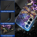 for Samsung Galaxy S26 Case, Stained Glass Dragonfly Pattern Glossy 2 in 1 - Image 4