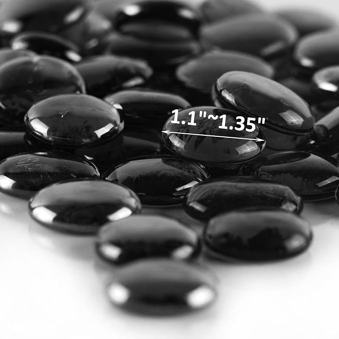CYS EXCEL X-Large 1.1"-1.35" Black Glass Flat Gemstone Vase Fillers Multiple - Image 3