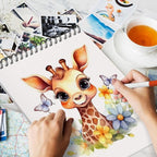 OSIMIG 5 Pack Sketch Book 8.5" x 11" Set, Top Spiral Bound Sketch Pad 150 Sheet - Image 2