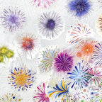 50 Pcs Fireworks Scrapbook Stickers – Waterproof Clear Aesthetic Stickers - Image 4