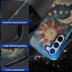 Case for Samsung Galaxy S23 Case, Sun Moon Stars Faux Stained Glass Design - Image 4