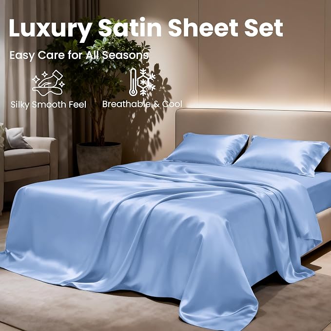 Love's cabin Twin XL Satin Sheet Sets - Image 8