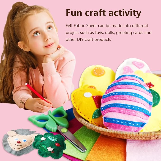 Jtnohx Color Felt, Soft Felt Sheets, 1.4mm Thick 8"x12" Handicraft Felt Fabrics - Image 7