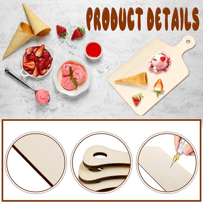 Vmiapxo 16 Pcs Unfinished Wooden Cutting Boards - Image 3