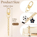 Hzopcw 20pcs Gold Keychain Making Kit, Key Ring Swivel Snap Hook Chains - Image 2