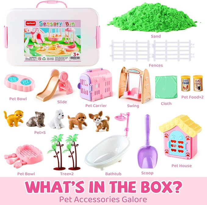 Aprilwolf 21 PCS Pet Sensory Bin, Dog & Cat Sandbox - Image 2