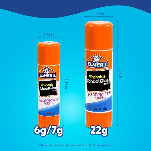 Elmer's Disappearing Purple School Glue Sticks, 7 Grams, Classroom Pack - Image 4