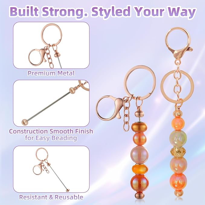 28 Pcs Beadable Keychain Bars - Image 6