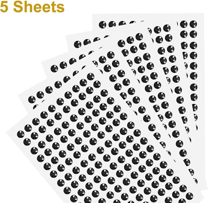 HARFINGTON 5 Sheet/800pcs Rhinestone Adhesive Stickers Self Adhesive Acrylic - Image 3