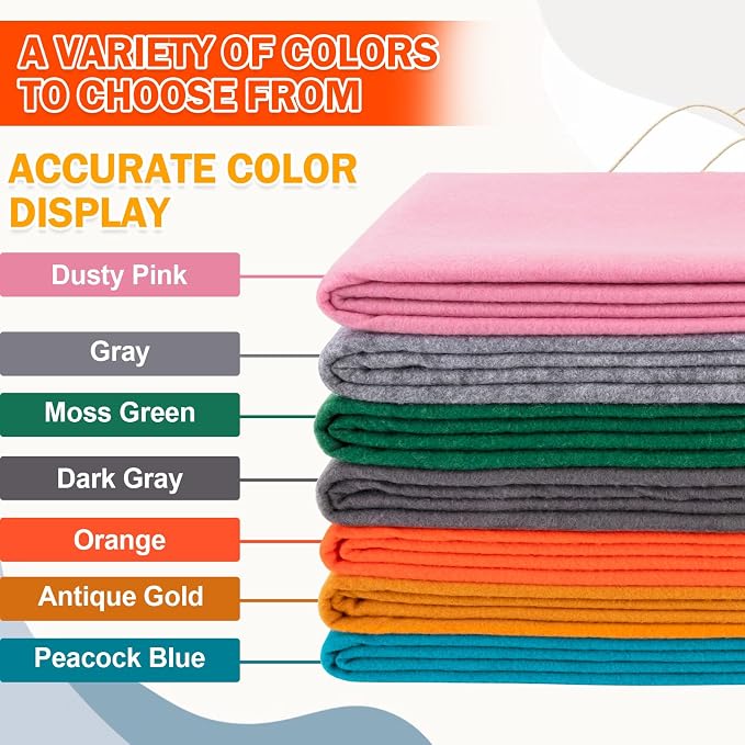 XSEINO Orange Large Felt Fabric 72" X 36 ", 1.4 mm Thick Soft Felt Fabric Sheet - Image 5