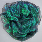 Dark Forest Green Iridescent Organza Fabric - Image 8