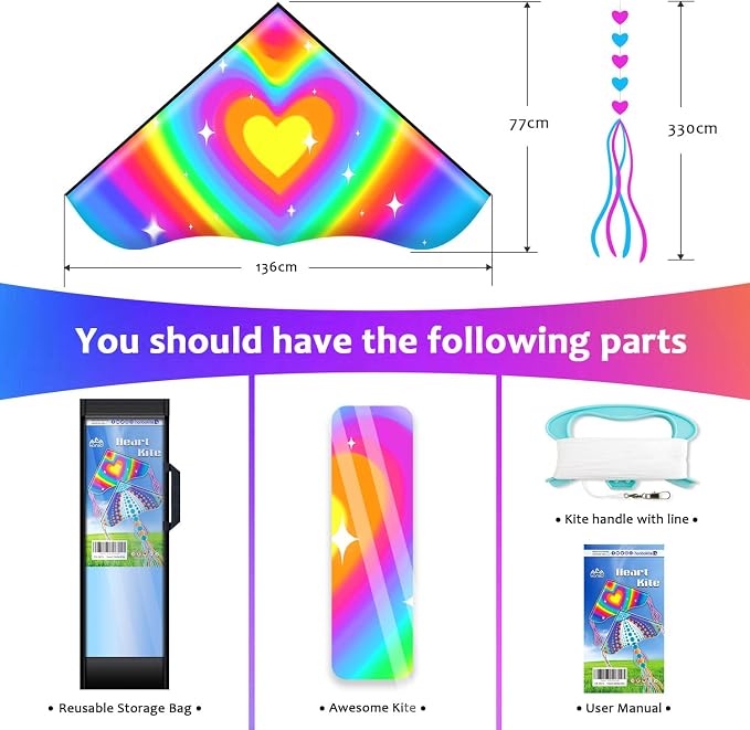 HONBO Large Delta Kite for Kids & Adults, Extremely Easy to Fly Kite for Beach - Image 5