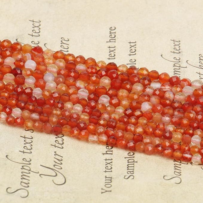 4mm 90pcs Red Agate Tiny Gemstone Beads - Image 8