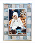 Baby Picture Frame 3.5x5 Mother of Pearl 3 1/2 by 5 Silver Plate Photo Frame by GIFTME5