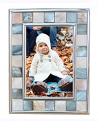 Baby Picture Frame 3.5x5 Mother of Pearl 3 1/2 by 5 Silver Plate Photo Frame by GIFTME5