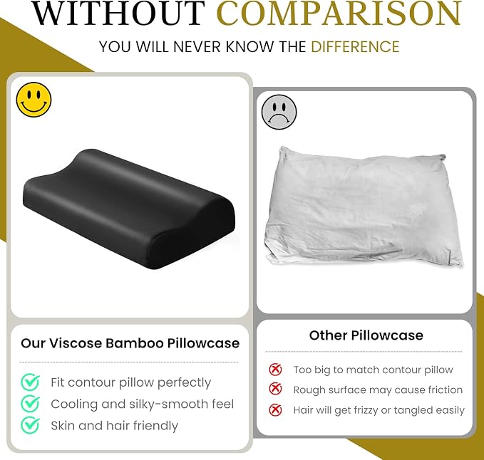 Cooling Contour Pillowcase- Rayon Derived from Bamboo Pillow Case Cover - Image 2