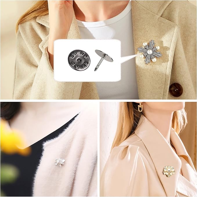 JANYUN 120 Pairs Black Butterfly Clutch Tie Tacks Blank Pin Clasp Back | Metal - Image 6